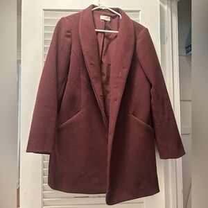 LOFT Women's Burgundy Coat, size M